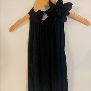 Zara Black Top with Floral Detail